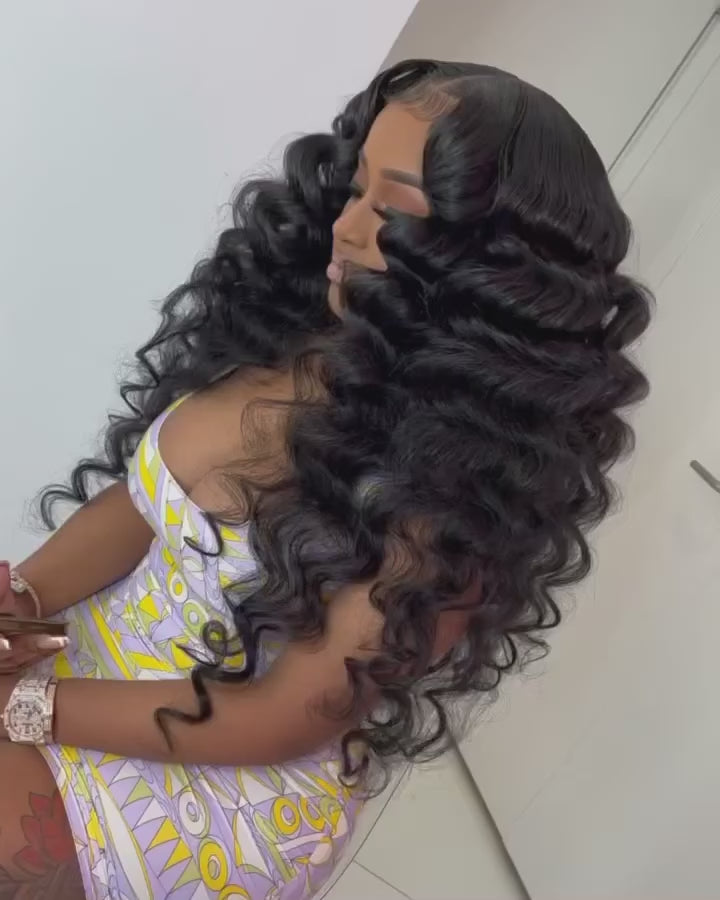 Amazing! Highest Elasticity Loose Wave 13*4 Lace Frontal Wig 200% Density