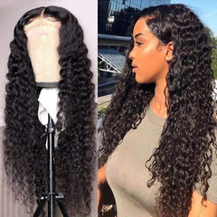 Chic Girl Look Tangle-free Human Hair Romantic Wave Curly Lace Frontal Wig