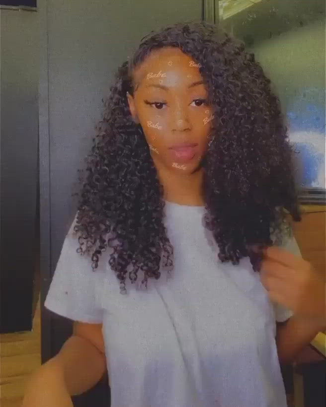 Natural Black Voluminous Tangle-free Kinky Wave Lace Wigs