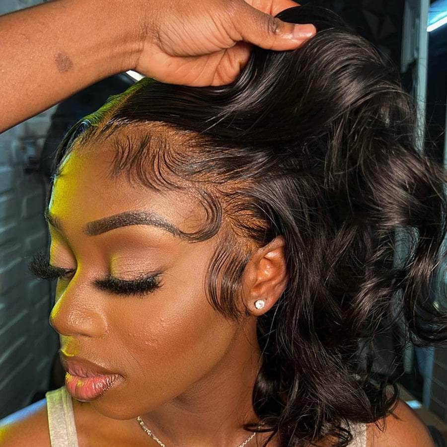 Short Bob Style Body Wave HD Invisible Lace Frontal Wig