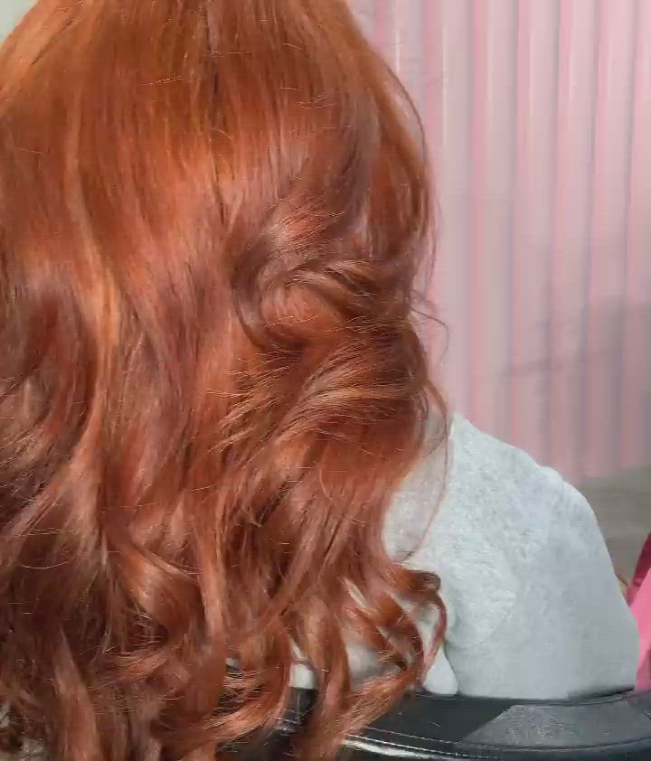 Cinnamon Brown Color Loose Wave Lace Frontal Free Part Wig