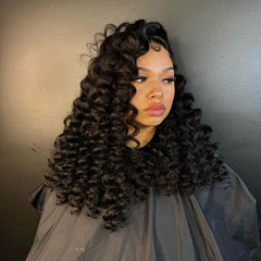 Best Lace Frontal Wig Online! 13x4 Natural Black Curly Lace Frontal Wig 200%Density