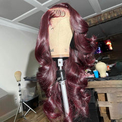 Pre-plucked Burgundy Body Wave 13*4 Lace Frontal Wig