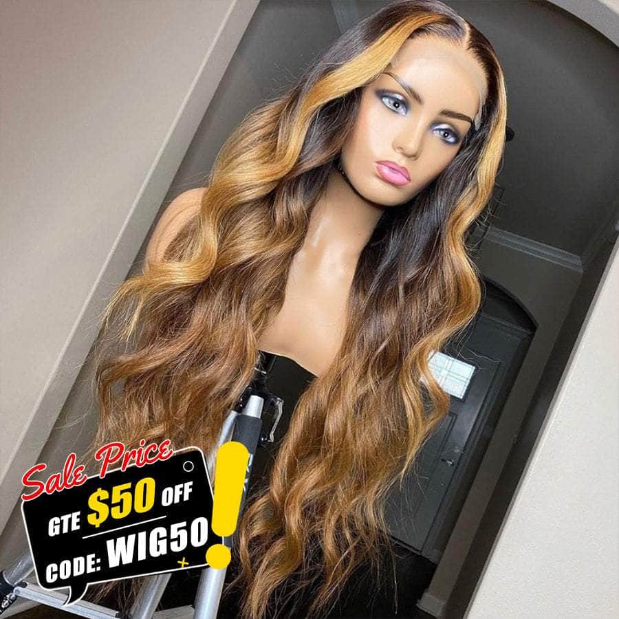 Promotion! Buy now and get a free pair of eyelashes! Skunk Stripe Loose Wave Lace Wigs