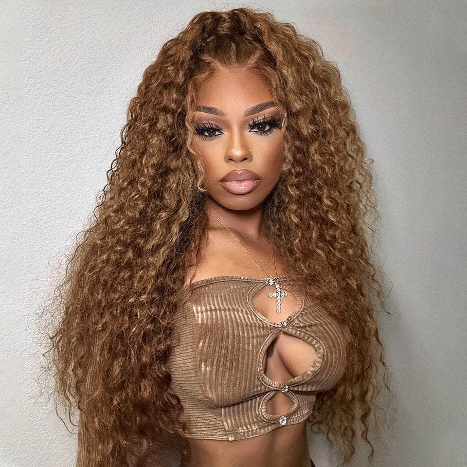 Fashionable Look! Beautiful Color and Curly 13*4 Lace Frontal Wig