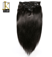 Natural Black Straight Clip hair--Whitney~