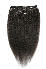 Natural Black Kinky Straight Clip Hair--Whitney~