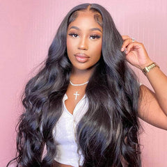Silky And Long Body Wave 13*4 Lace Frontal Wig Middle Part