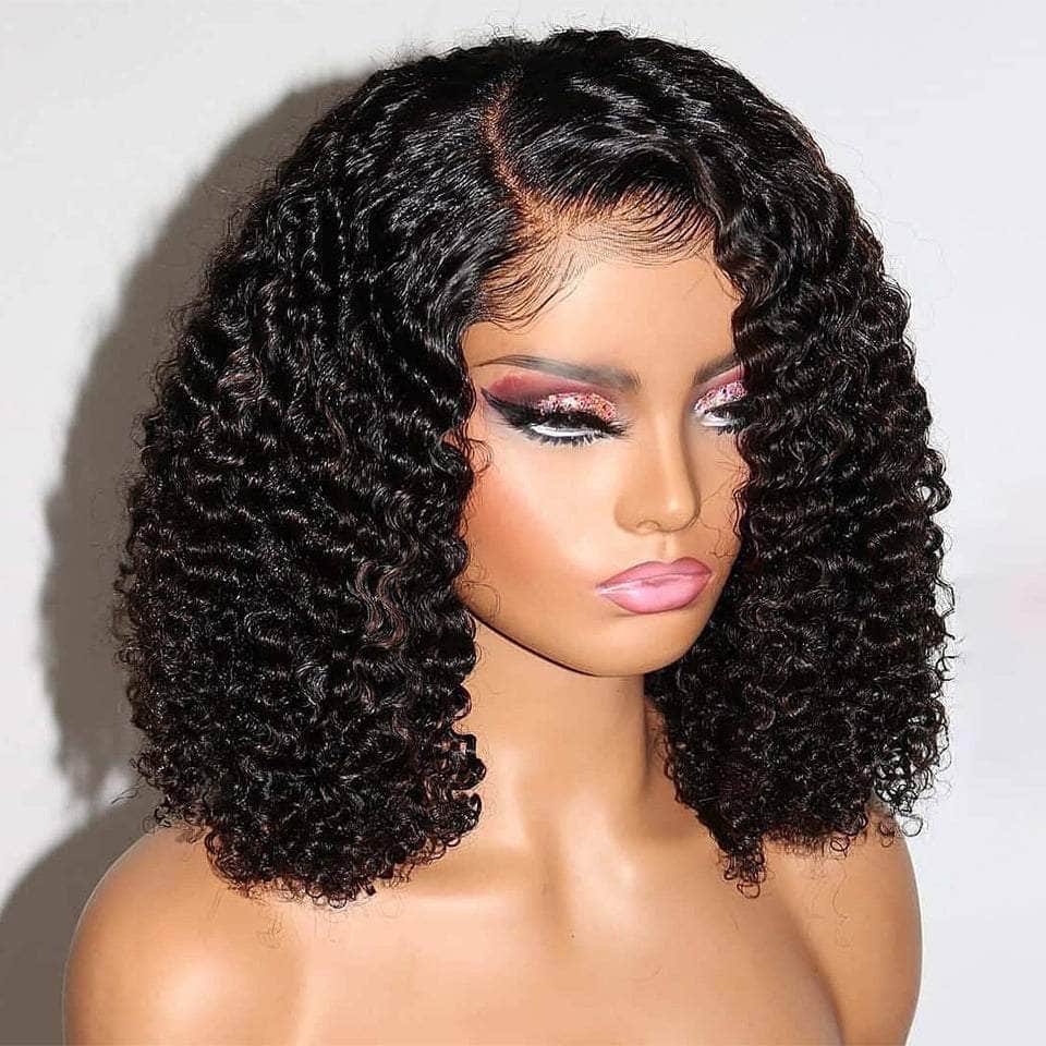 Thick Combed Curly Bob 13*4 Lace Frontal Wig