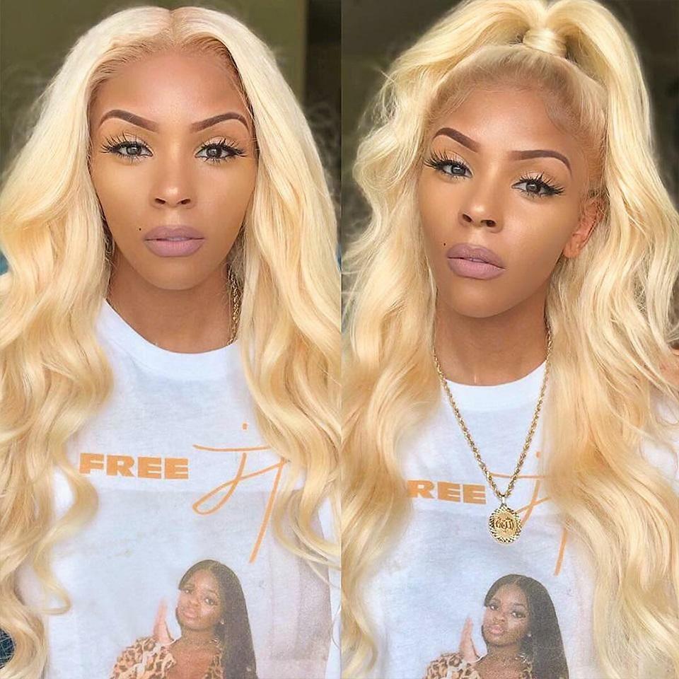 Super Charming #613 Blonde 13*4 Body Wave Lace frontal Wig 200% Density