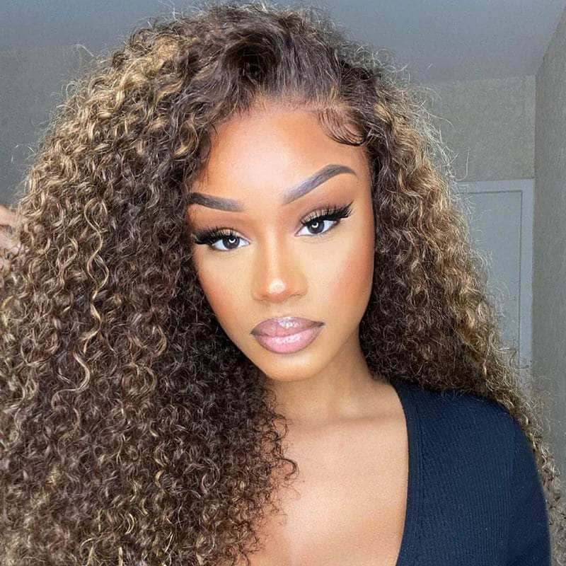 Highlight Curly 13*4 Lace Full Frontal Wig