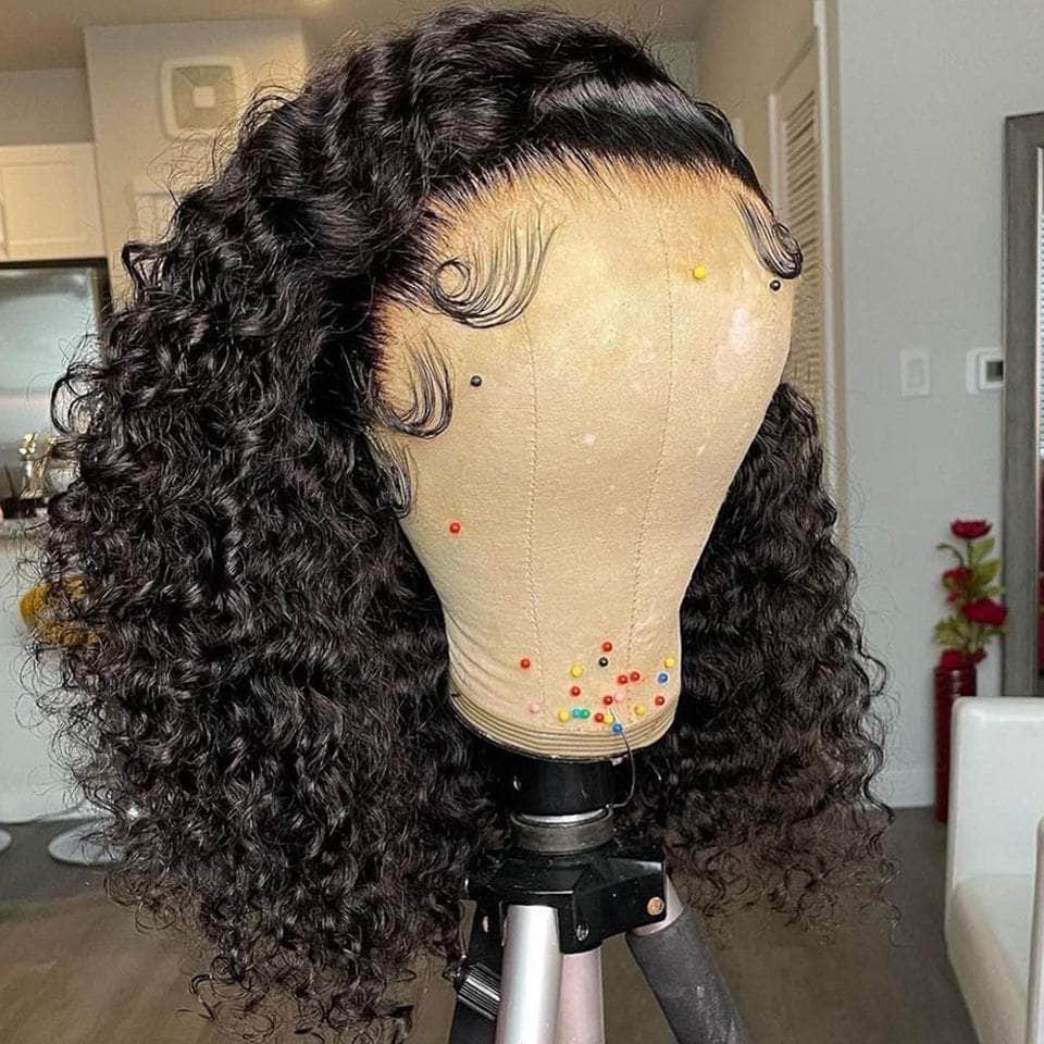 4*4 HD Lace Realistic Curly Bob Wig 250% Density Full End
