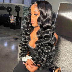 Bouncy With Highest Elasticity Loose Wave Lace Frontal Wig