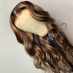 Piano Ombre Honey Brown Body Wave Lace Frontal Wig