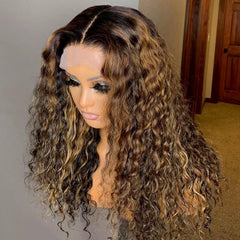 Piano Highlights Ombre Romantic Wave Lace Frontal Wig