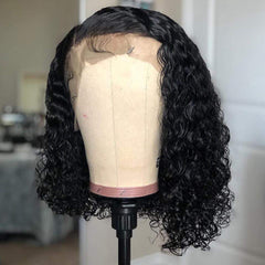 Middles Part with Baby Hair Wet And Wavy Curly Bob Lace Frontal Wig