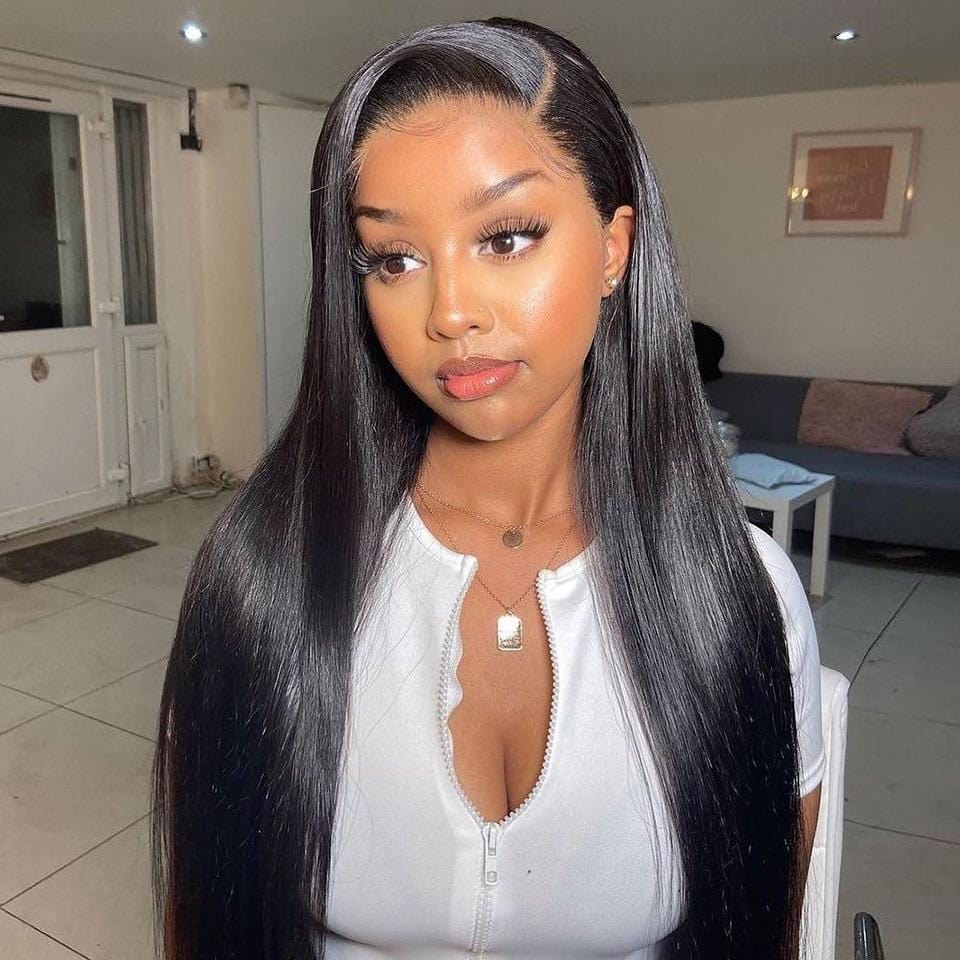 Super Natural Swiss HD Transparent Lace Frontal Straight Wig
