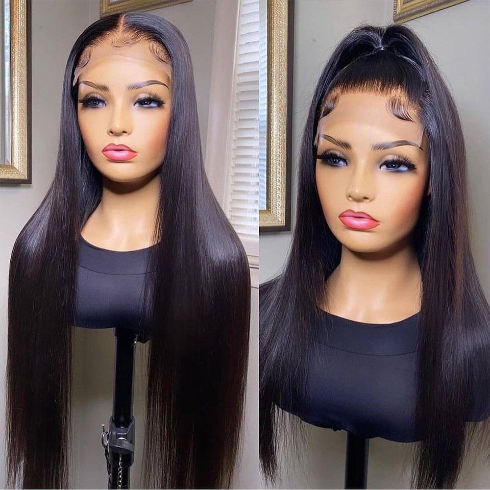 Natural Black Straight Lace Frontal Wig 150% density--Whitney~