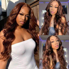 Dark Brown Body Wave Lace Frontal Wig