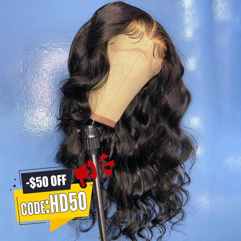 best natural black body wave human hair 4×4 hd swiss lace closure front ...
