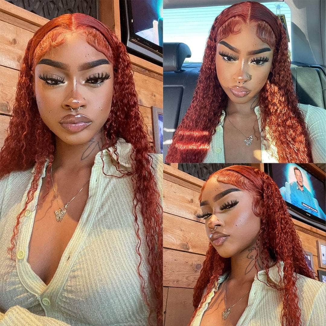 Hair Influencer's recommend! Ginger Orange Romantic Wave Lace Frontal Lace Wig
