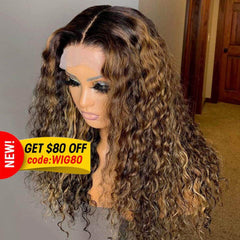 Piano Highlights Ombre Romantic Wave Lace Frontal Wig