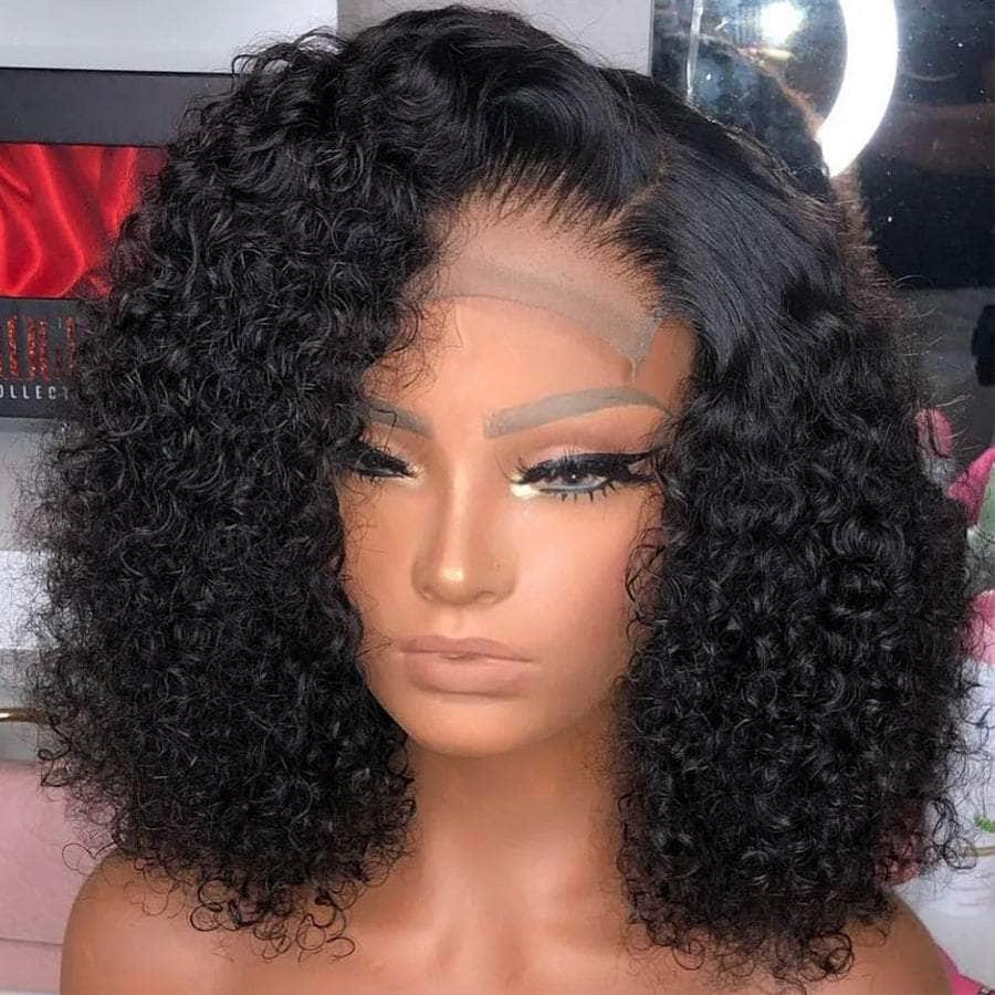 Tight Curly Bob Lace Frontal Wig Left Part