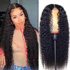 Cute Look Graceful Natural Black Super Romantic Wave Curly Lace Wigs