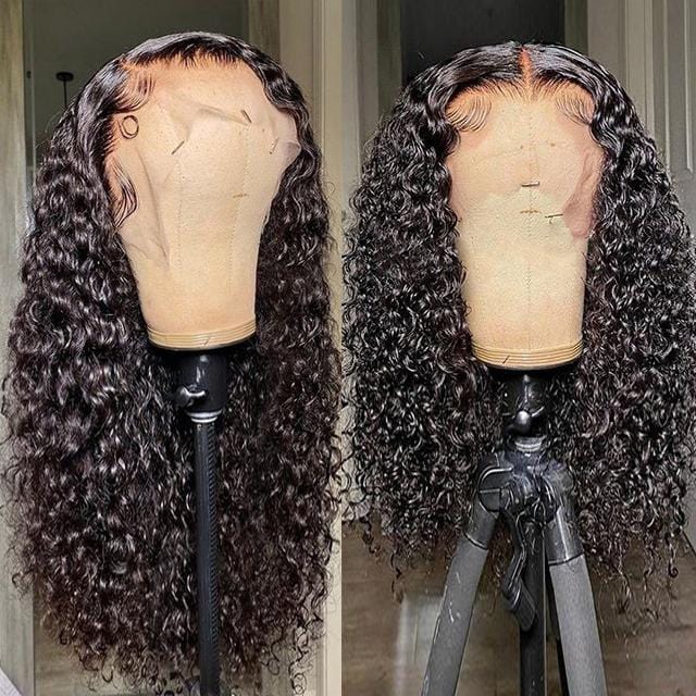 best natural black curly human hair hd swiss lace front wigs for women ...