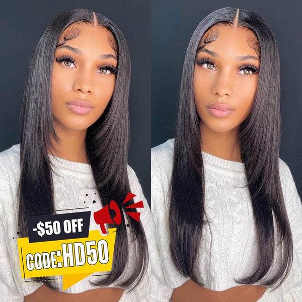 best natural black straight human hair hd swiss lace front  display picture 1