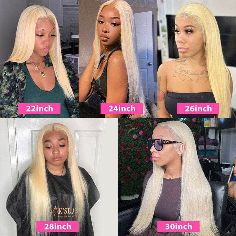 Goddess-like Colored Available #613 Blonde Straight Lace Wig 200% Density