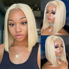 200% Density #613 Blonde Straight 4*4 Lace Closure Wig