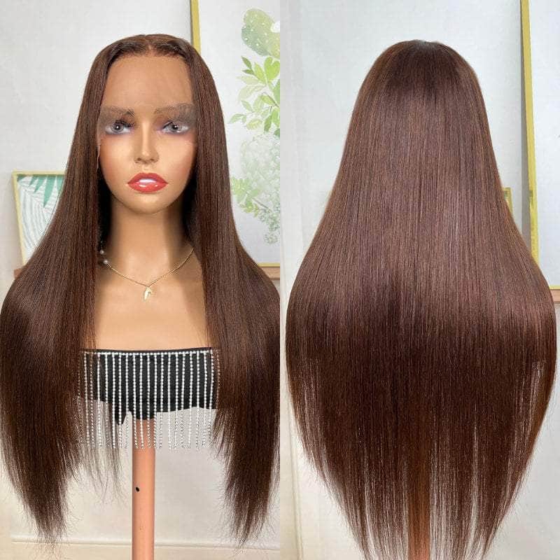 Chestnut Brown Silky Straight 13×4 Lace Frontal Wig