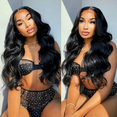 Body Wave 13*4 Lace Transparent Frontal Wig Middle Part