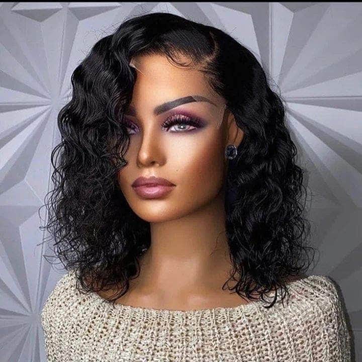 13x4 Natural Black Natural Water Wave Lace Frontal Wig Full End