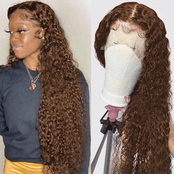 Chocolate Brown Romantic Wave Lace Frontal Lace Wig